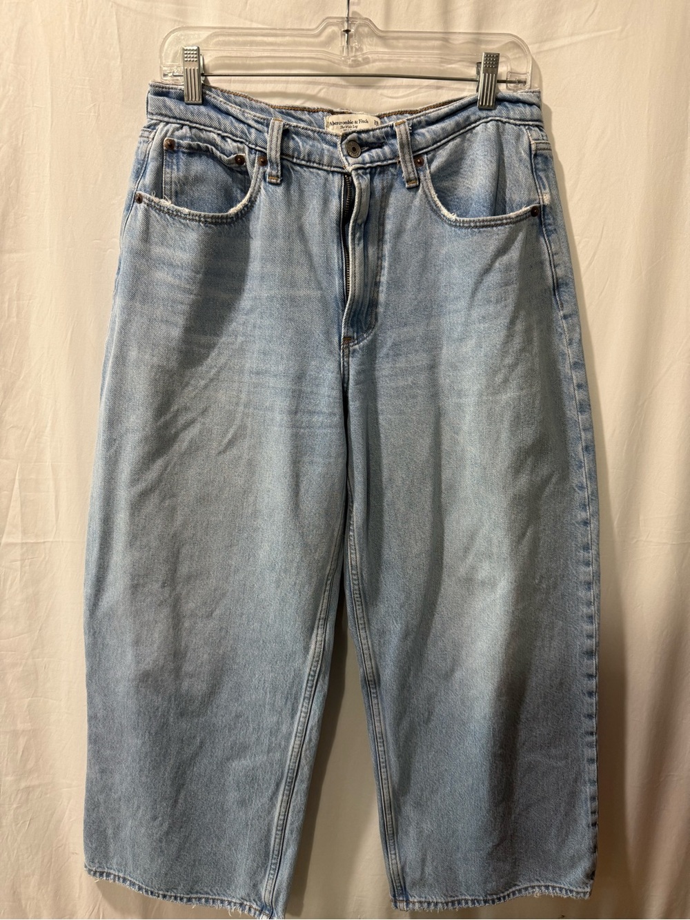 Abercrombie & Fitch Light Blue High-Rise Wide Leg Jeans